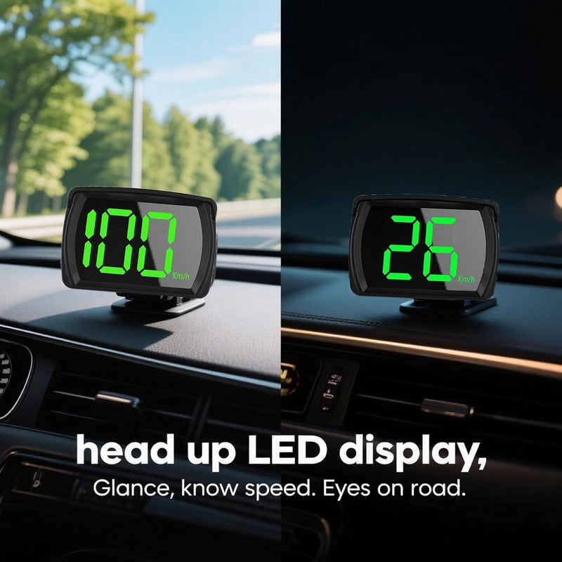 LAGWIUY Digital GPS Speedometer MPH, Heads Up Display with Large LED Font, Golf Cart Universal HUD Speed Meter for Car, Truck, Motorcycle - Image 2
